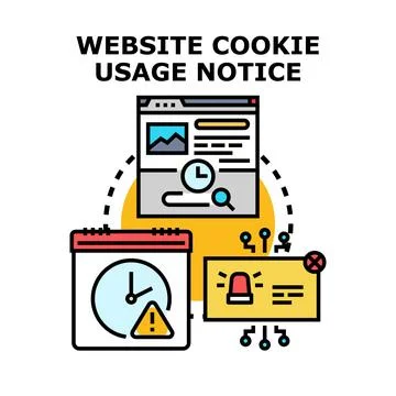 Website cookie usage notice concept illustration Stock Illustration