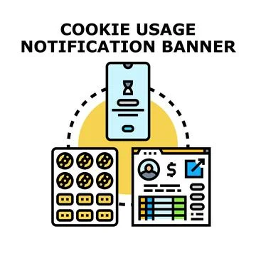 Website cookie usage notification banner concept 스톡 일러스트