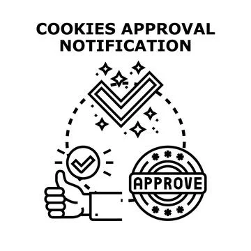Website cookies approval notification privacy concept Stock Illustration