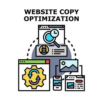 Website copy optimization improving digital content strategy Stockillustratie