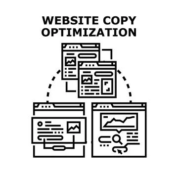 Website copy optimization improving digital content strategy 库存插图