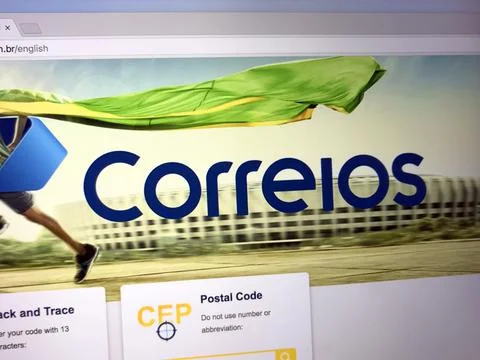 Website of Correios Stock Photos