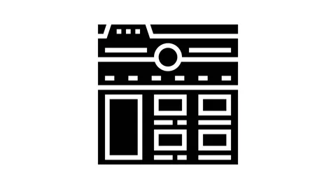 Website creation glyph icon animation Stock Footage 224232781
