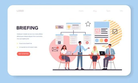 Website creation web banner or landing page. Process of website development Stock Illustration