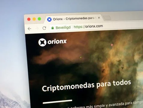 Website cryptocurrency exchange Orionx Stock Photos