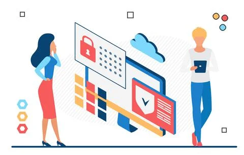 Website cybersecurity protection applications system Stock Illustration