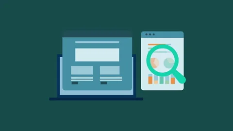Website data analysis, Traffic analytics report 2d with alpha matte Stock Footage 336039313