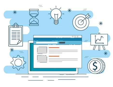 Website data to business plant strategy Stock Illustration