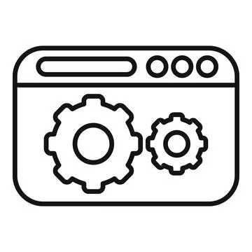 Website data search icon outline vector. Digital chart 스톡 일러스트