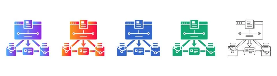 Website Data Structure and Sitemap Icons Иллюстрация