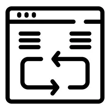 Website data synchronization updating process icon Illustrazione stock