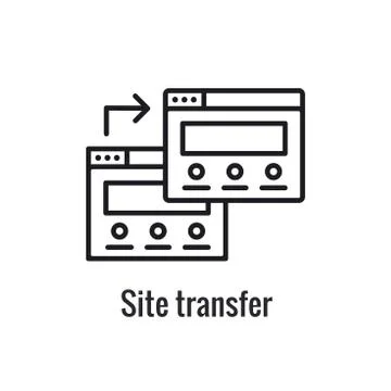 Website Data Transfer Icon w arrow imagery of transfer Stock Illustration
