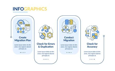 Website data transfer rectangle infographic template 스톡 일러스트