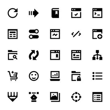 Website Design and Development Icon Set Stock Illustration