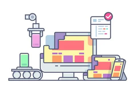 Website design and development Stock Illustration