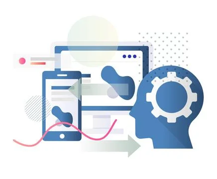 Website Design and Development for multiple device access - Illustration Stock Illustration