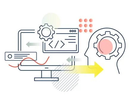 Website Design and Development for multiple device access - Illustration Illustrazione stock