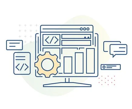 Website Design and Development for multiple device access - Illustration Stock Illustration