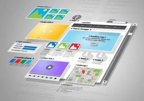  Website design and development project Conceptual image of Website design... Stock Photos