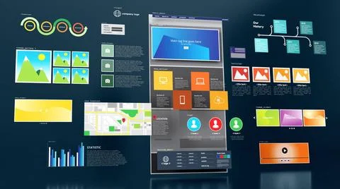 Website design and development project Conceptual image of Website design ... Foto stock