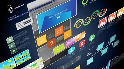 Website design and development project Conceptual image of Website design ... Stock Photos