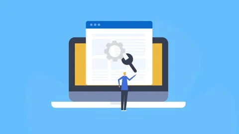 Website design and development, software programmer UI interface animation. Stock Footage 307591205