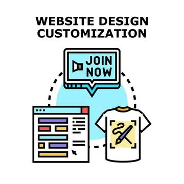 Website design customization and online marketing concept Stock Illustration