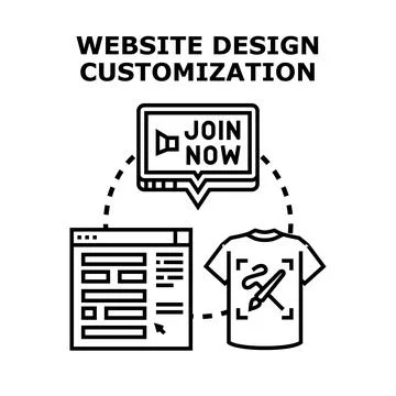 Website design customization and online marketing concept Stock Illustration