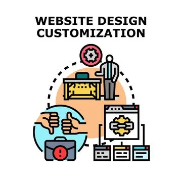 Website design customization concept with programming element Stock Illustration