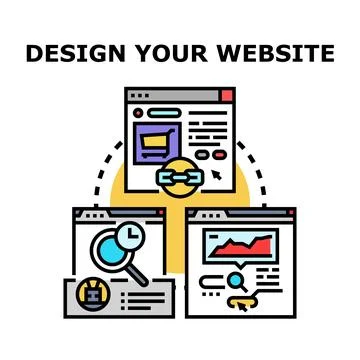 Website design, development and optimization concept Stock Illustration