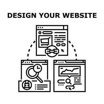 Website design, development and optimization concept Stock Illustration