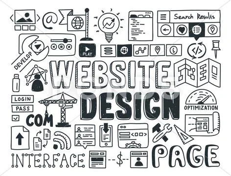 Website design doodle elements Stock Illustration