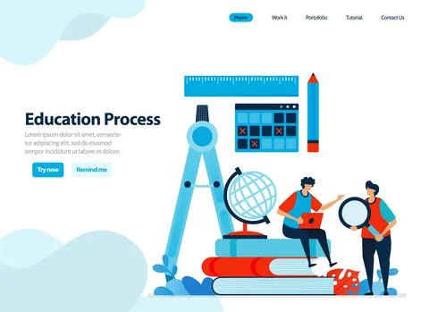 Website design of educational process and modern learning. understand abiliti Stock Illustration