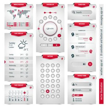 Website design elements Stock Illustration