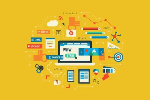 Website Design flat design concept Stock Illustration