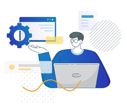 Website Design - Full Stack Developer - Illustration Stock Illustration