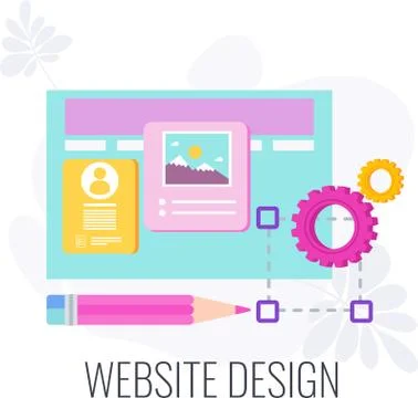 Website design icon. Creative design. Flat vector illustration. Illustrazione stock