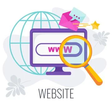 Website design icon. Search for relevant information on the Internet. 스톡 일러스트