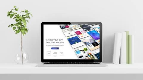 Website design laptop Stock Illustration