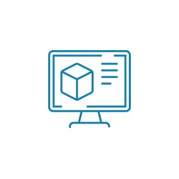 Website design linear icon concept. Website design line vector sign, symbol Stock Illustration