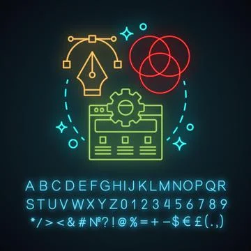 Website design neon light concept icon Stock Illustration
