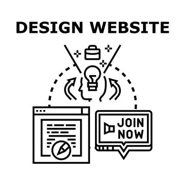 Website design process creating online content and marketing Stock Illustration
