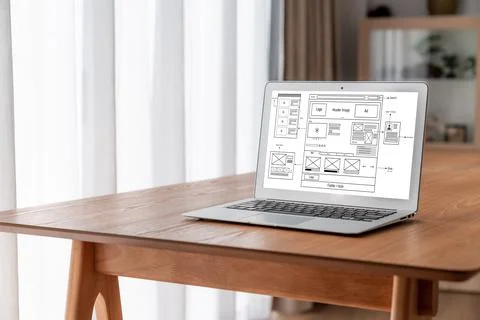 Website design software provide modish template for online retail business 写真素材