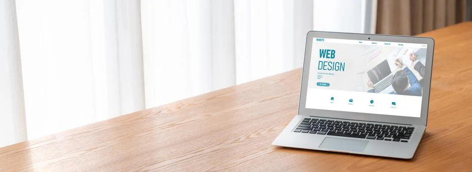 Website design software provide modish template for online retail business Stock Photos