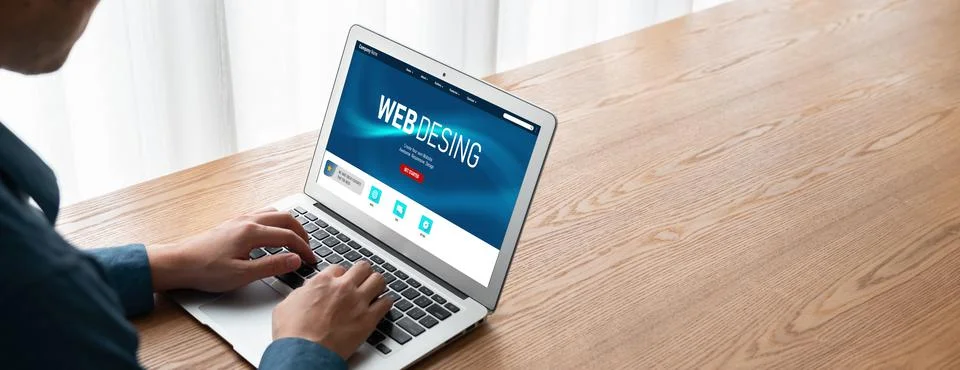 Website design software provide modish template for online retail business 库存照片