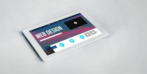 Website design software provide modish template for online retail business Stock Photos