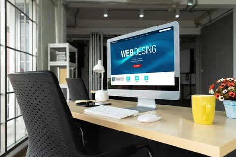 Website design software provide modish template for online retail business 库存照片