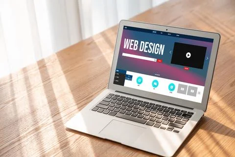 Website design software provide modish template for online retail business Foto stock