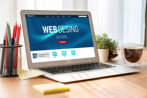 Website design software provide modish template for online retail business 库存照片