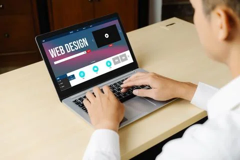 Website design software provide modish template for online retail business 写真素材